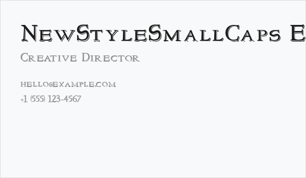 NewStyleSmallCaps Embossed Business Card