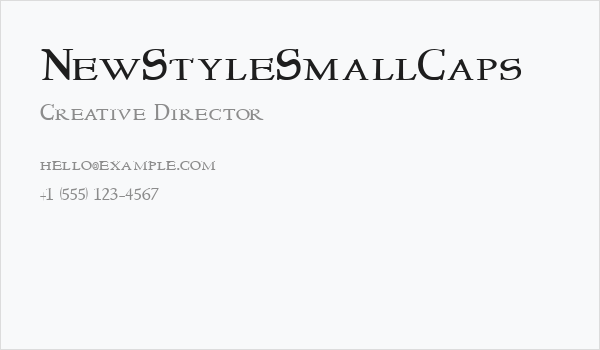 NewStyleSmallCaps Business Card
