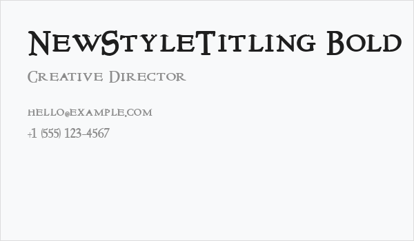 NewStyleTitling Bold Business Card