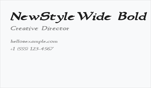 NewStyleWide Bold Italic Business Card