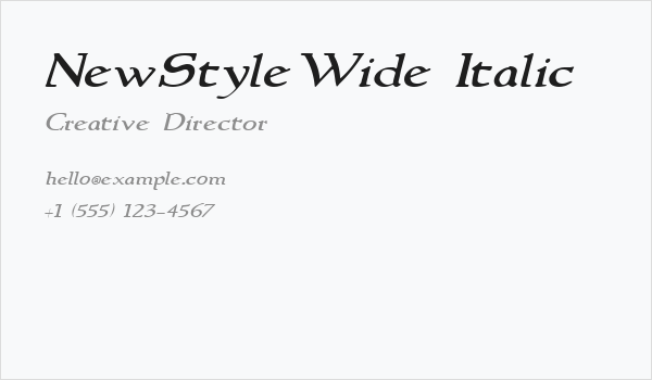 NewStyleWide Italic Business Card