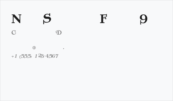 NewSymbolFont 9 Business Card