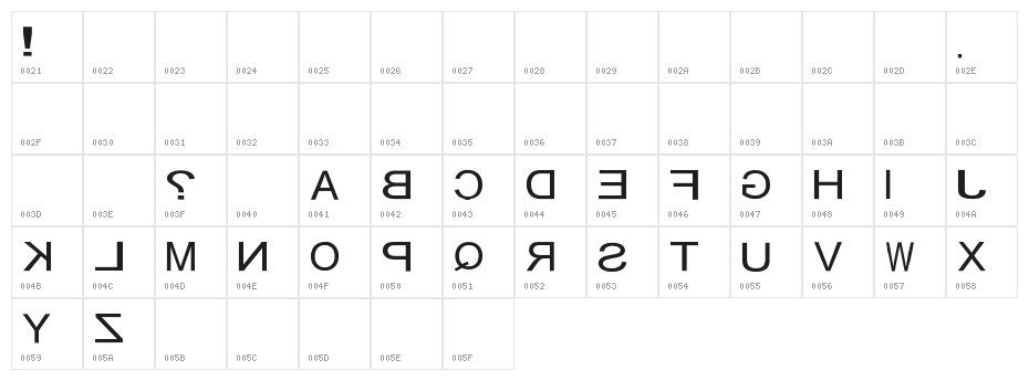 NewSymbolFont14 Character Map