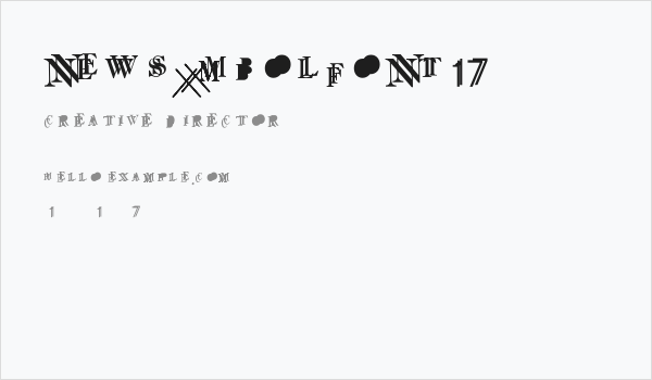 NewSymbolFont17 Business Card