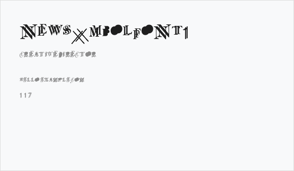 NewSymbolFont18 Business Card