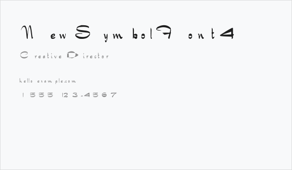 NewSymbolFont4 Business Card