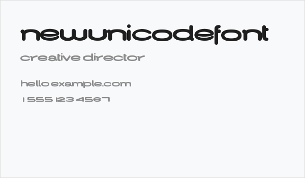 NewUnicodeFont Business Card
