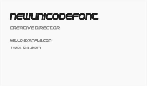 NewUnicodeFont Business Card