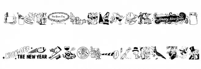 NewYearBats Schriftart Groß