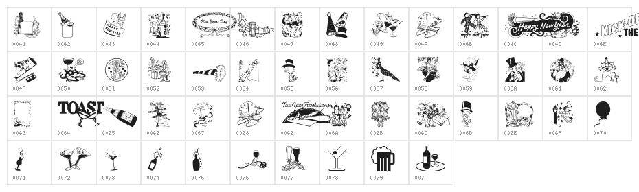 NewYearBats Character Map