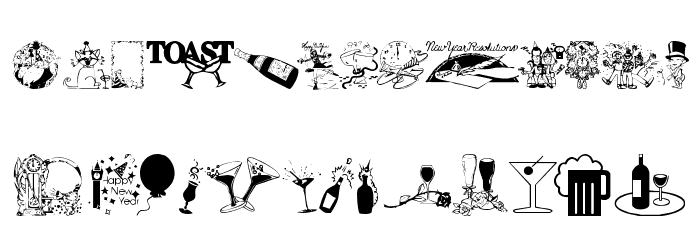 NewYearBats Font Litere mici
