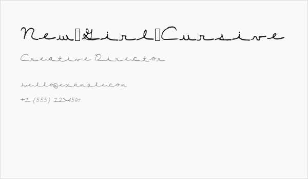 New_Girl_Cursive Business Card
