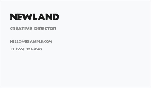Newland Business Card