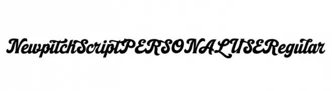 Newpitch Script PERSONAL USE Regular  नि: शुल्क फ़ॉन्ट्स डाउनलोड