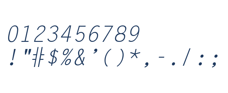 Newport Gothic Italic Other Characters