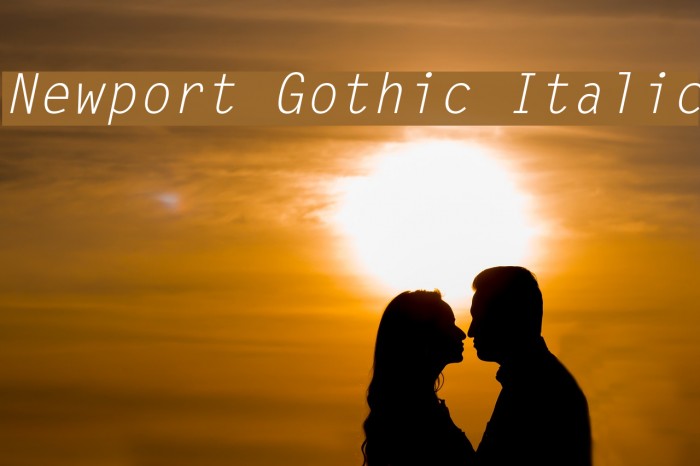 Newport Gothic Italic Example 2