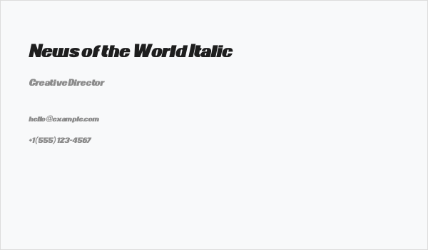 News of the World Italic Business Card