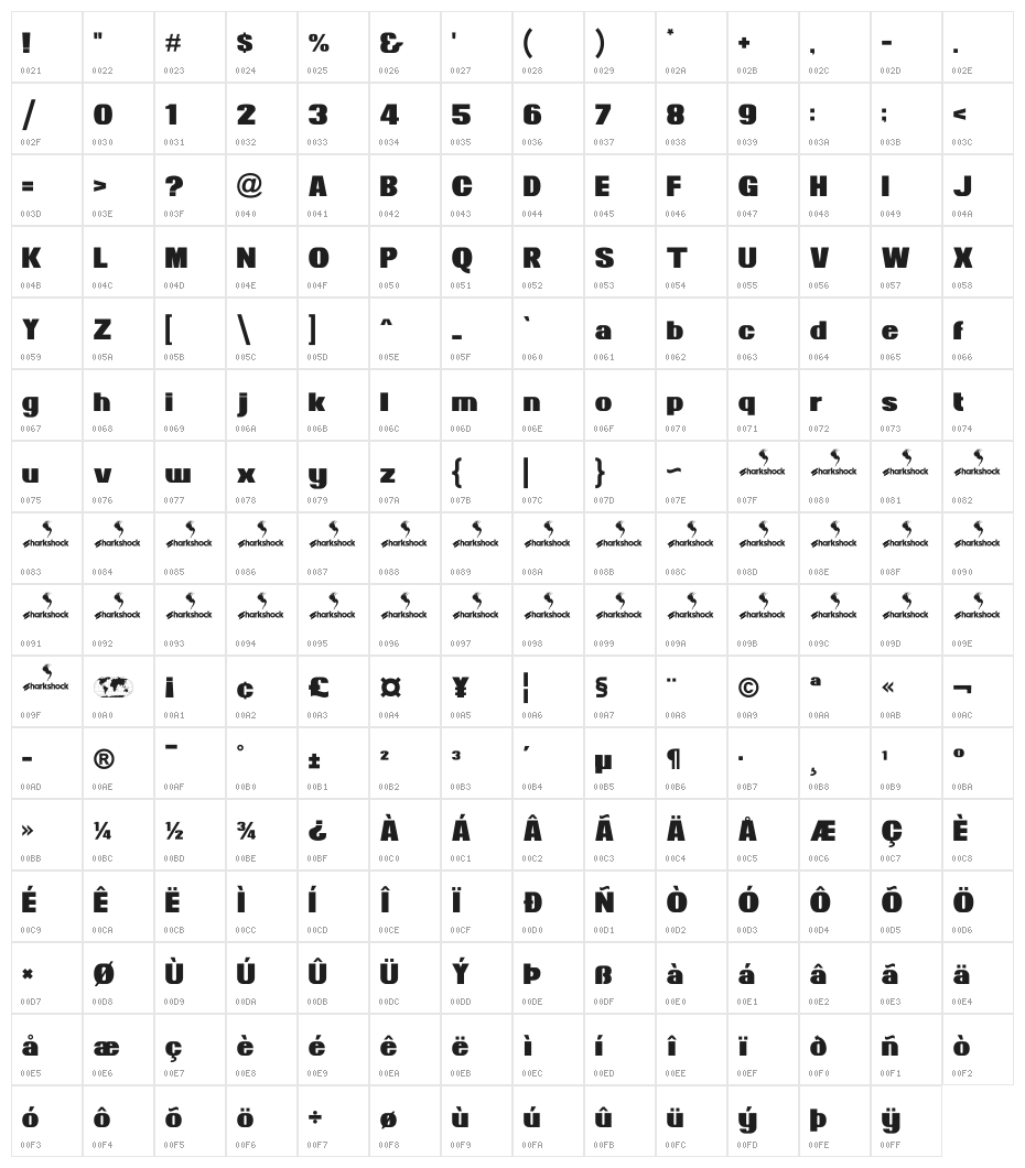 News of the World Regular Character Map