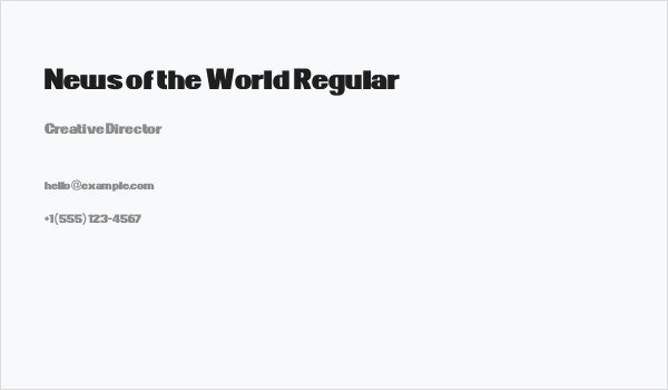 News of the World Regular Business Card