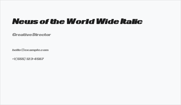 News of the World Wide Italic Business Card