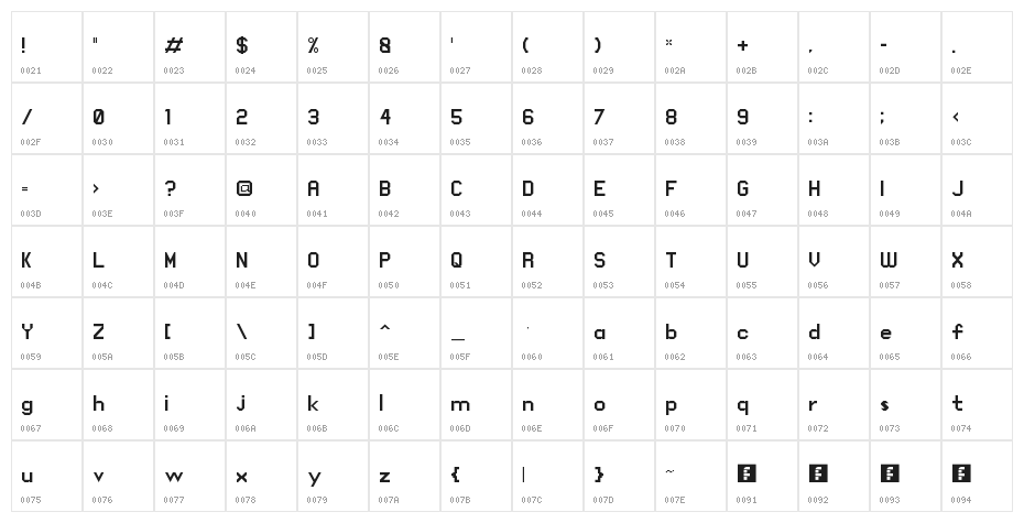 Newsfont Regular Character Map