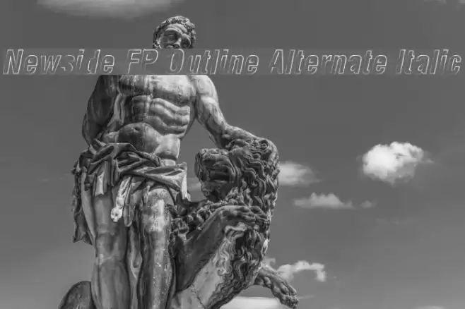 Newside FP Outline Alternate Italic Font examples