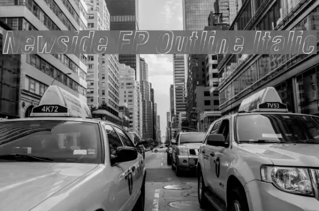 Newside FP Outline Italic Font examples