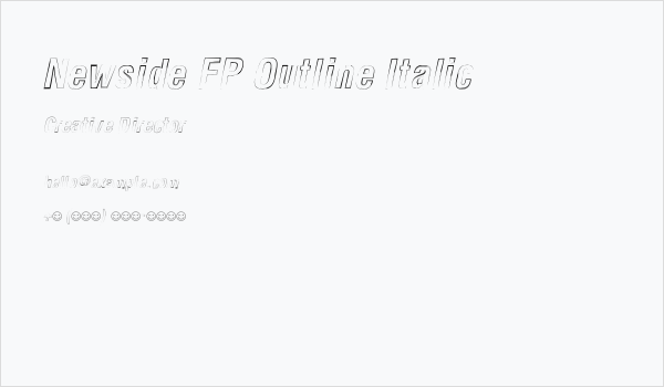 Newside FP Outline Italic Business Card