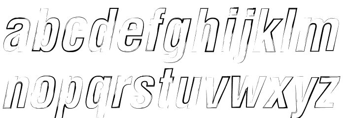 Newside FP Outline Italic Font LOWERCASE