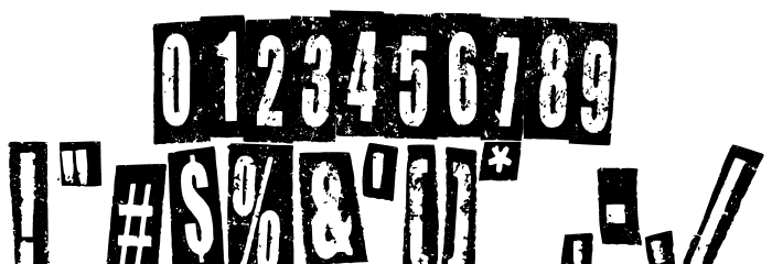 Newspaper Cutout White Regular Font OTHER CHARS