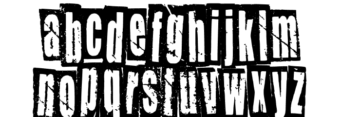 Newspaper Cutout White Regular Font LOWERCASE