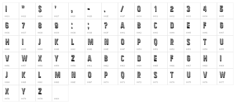 Newspaper Regular Character Map
