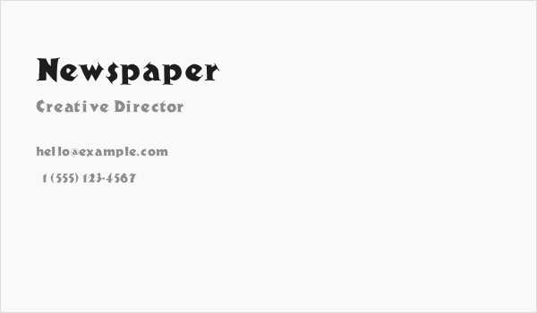 Newspaper Business Card