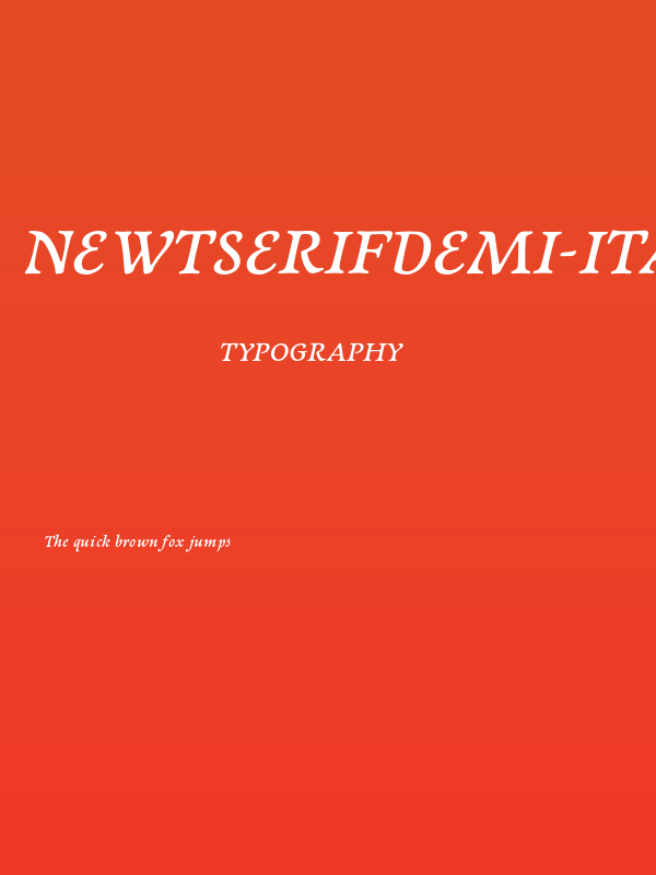 NewtSerifDemi-Italic Poster