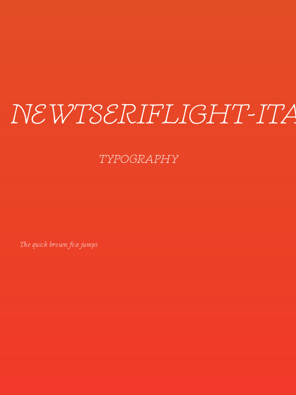 NewtSerifLight-Italic Poster