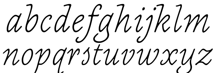 NewtSerifLight-Italic Font LOWERCASE