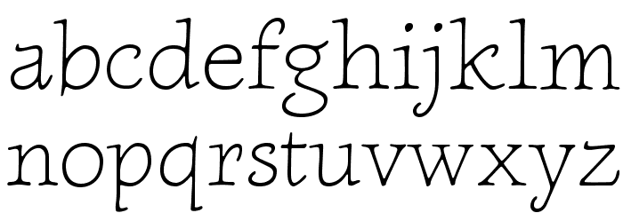 NewtSerifLight Font LOWERCASE