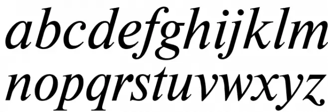 NewtonCTT Italic Font LOWERCASE