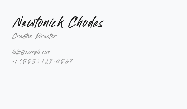 Newtonick Chodes Business Card