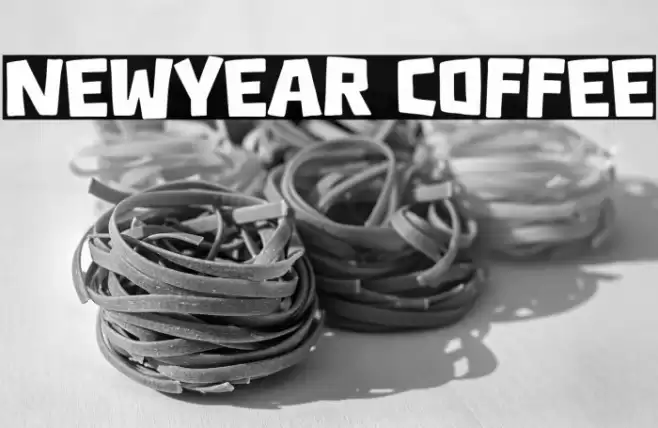 Newyear Coffee Font examples