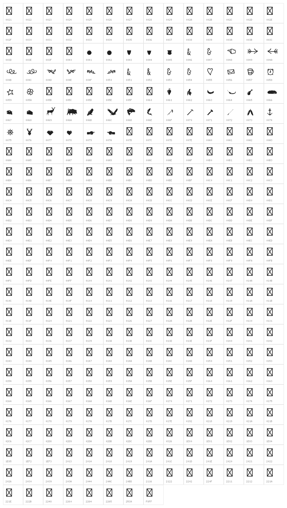 Nexa Rust Extras Demo Icons Character Map