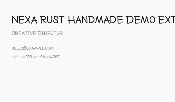 Nexa Rust Handmade Demo Extended Business Card