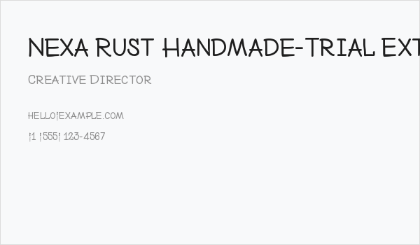 Nexa Rust Handmade-Trial Extended Business Card