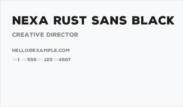 Nexa Rust Sans Black Business Card
