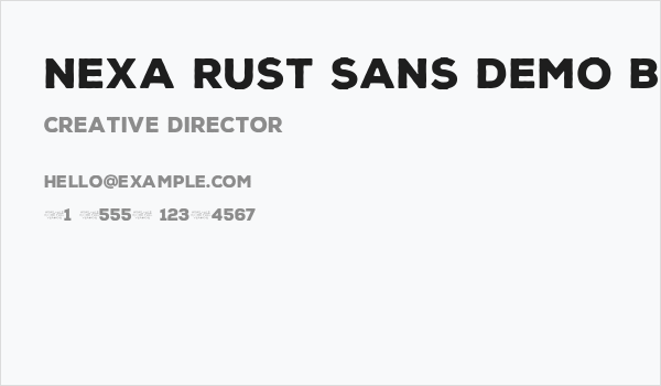 Nexa Rust Sans Demo Black Business Card