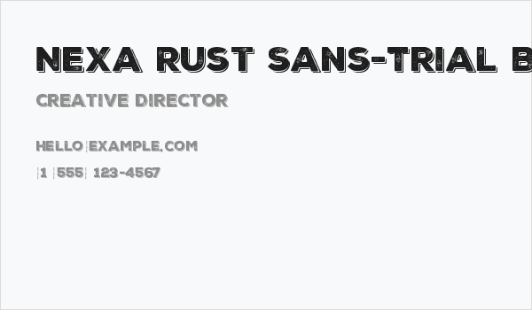 Nexa Rust Sans-Trial Black Shadow 1 Business Card