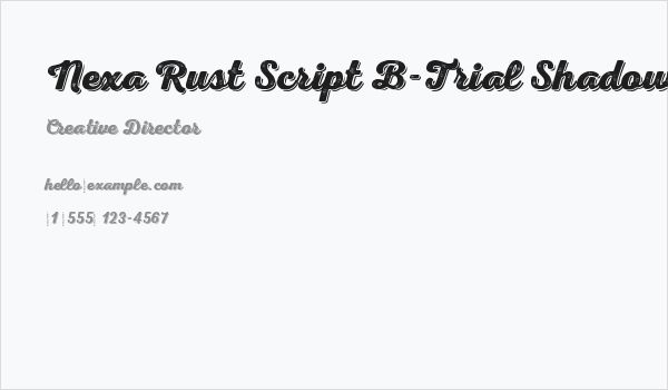 Nexa Rust Script B-Trial Shadow 2 Business Card