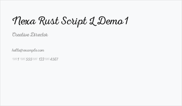 Nexa Rust Script L Demo 1 Business Card