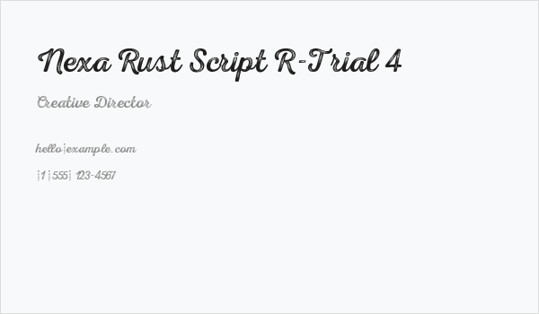 Nexa Rust Script R-Trial 4 Business Card