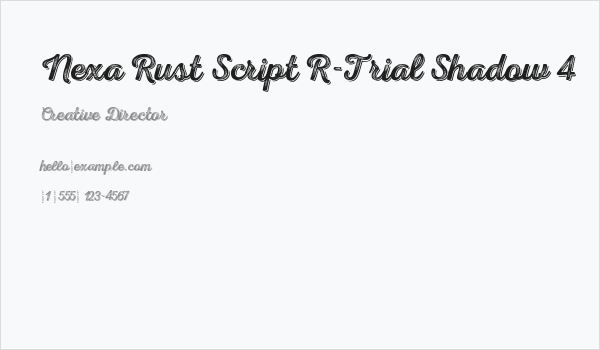 Nexa Rust Script R-Trial Shadow 4 Business Card